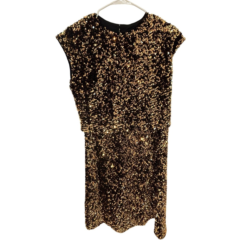 NWT‎ Banana Republic 2PC GOLD Women Sequin Skirt & Top Size S